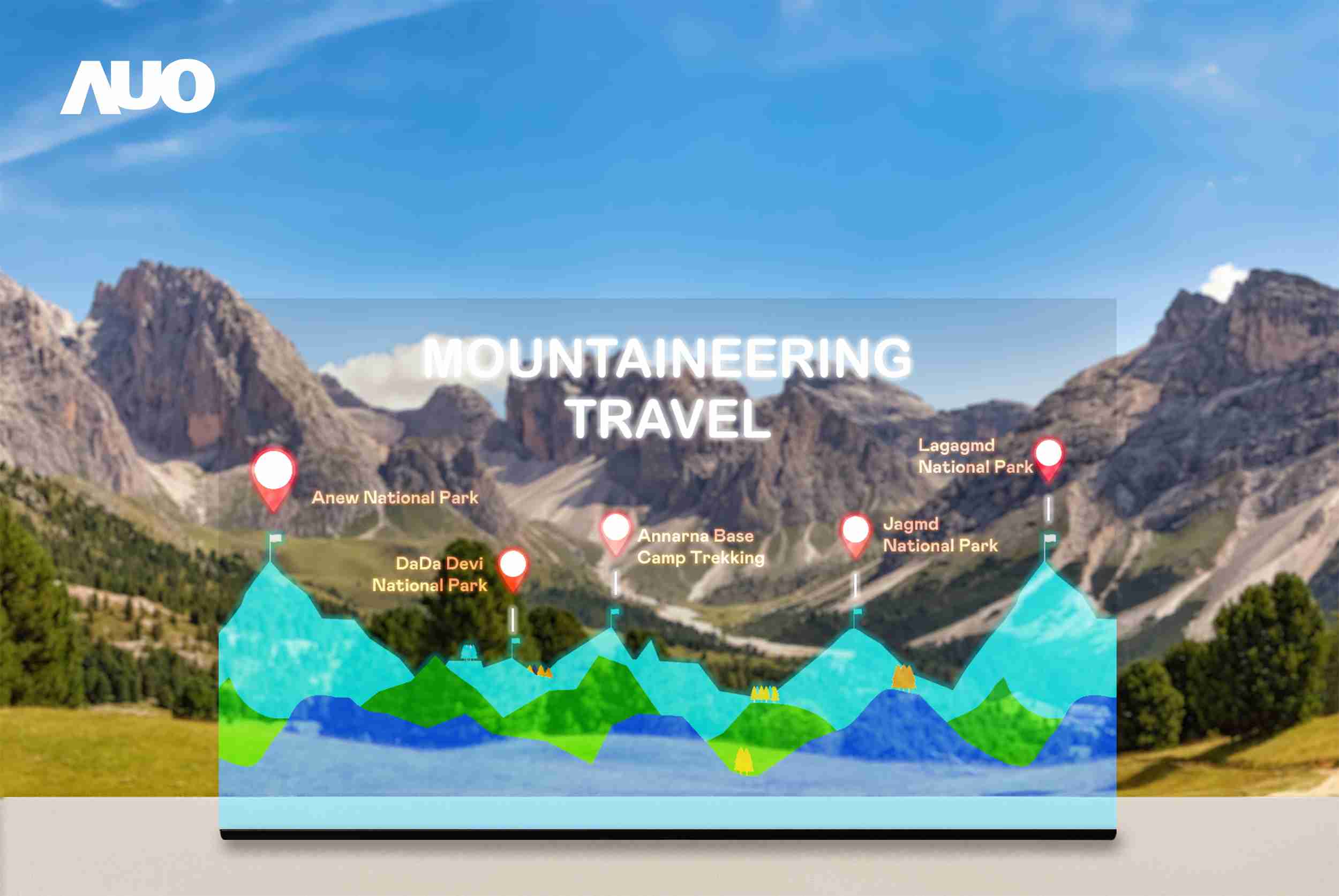 开云电子展示全球单片尺寸最大(*)42吋透明Micro LED显示器拼接而成的〝64吋透明Micro LED显示器〞，，，，具备高透明度、、1,000 nits高亮度、、、、广色域、、、、采用三边无边框的无缝拼接等多重特色，，，呈现超高清、、细腻画质而不遮挡后方视觉，，满足层峰需求，，可广泛运用于零售、、、艺术展览或商业空间等场域